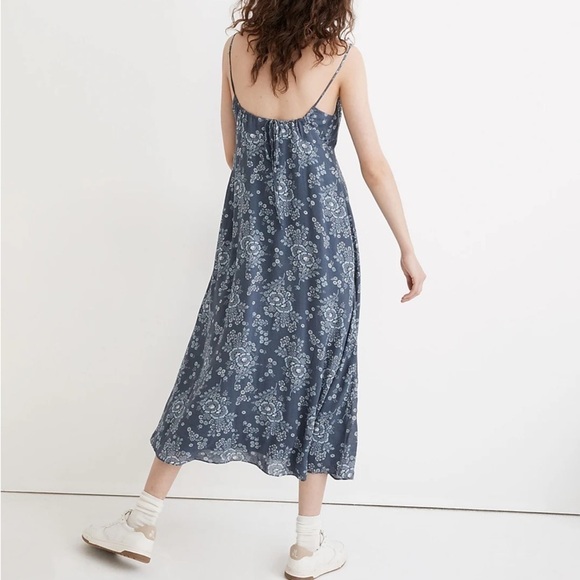 NWT Madewell Tie Back Button Front Midi Dress in size 4 - Picture 4 of 10